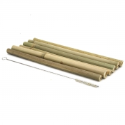 Maistic Bamboe Rietjes (6) + Rietjesborstel 6 rietjes van bamboe en een rietjesborstel