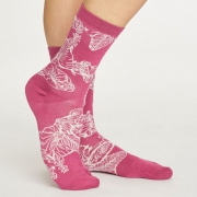 Thought Bamboe Sokken - Sketchy Floral Violet Comfortabele sokken van bamboe en bio-katoen
