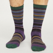 Thought Bamboe Sokken - Lauritz Stripe Royal Purple Comfortabele sokken van bamboe en bio-katoen