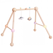 Plan Toys Baby Gym (0m+) Babygym met hangende figuurtjes van rubberhout