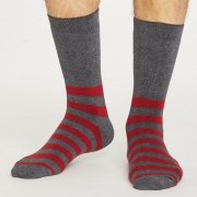 Thought Bio-Katoenen Sokken - Stripe Walker Grey Marle Comfortabele, dikke sokken van bio-katoen