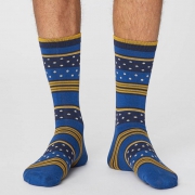 Thought Chaussettes Bambou - Spot And Stripe Royal Blue 
