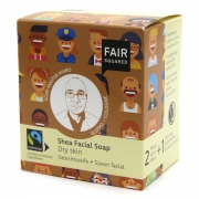 Fair Squared Gezichtsreiniger - Shea - Droge Huid (2) Set van 2 solide, parfumvrije reinigingszepen voor het gezicht met opbergzakje