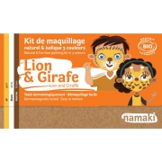 Namaki Schminkset - Leeuw en Giraf - 3 kleuren Biologische en hypoallergene make-upset voor kinderen