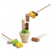 Plan Toys Stapelstammetjes (3j+) Strategisch stapelspelletje van rubberhout
