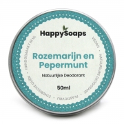 Happy Soaps Deodorant - Rozemarijn en Pepermunt Natuurlijke deocrème in een metalen blikje