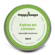 Happy Soaps Déodorant - Coco et Citron Vert Déodorant en crème naturel dans une boîte métallique