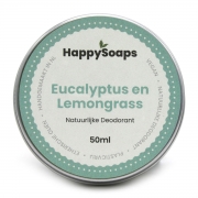 Happy Soaps Deodorant - Eucalyptus en Lemongrass Natuurlijke deocrème in een metalen blikje