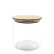 Ah Table Opbergpot Glas - 0,5L Glazen opbergpot met houten deksel
