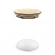 Ah Table Opbergpot Glas - 0,8L Glazen opbergpot met houten deksel