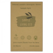 Simple Living Eco Wasstrips - Vers Linnen (10) Testpakket met biologisch afbreekbare wasvellen ter vervanging van vloeibaar wasmiddel