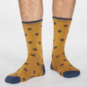 Thought Bamboe Sokken - Wesley Frog Mustard Yellow Comfortabele sokken van bamboe en bio-katoen