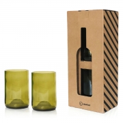 Rebottled Drinkglas - Amber (2) Set van 2 drinkglazen van gerecycleerde wijnflessen