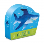 Crocodile Creek Mini Puzzel - Haai - 12 stukken (2j+) Puzzel met 12 stukken van gerecycleerd karton