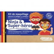 Namaki Schminkset - Ninja en Superheld - 3 kleuren Biologische en hypoallergene make-upset voor kinderen
