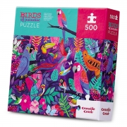 Crocodile Creek Familiepuzzel - Paradijsvogels - 500 stukken (5j+) Mooie puzzel van 500 stukken van gerecycleerd karton