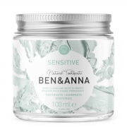 Ben&Anna Tandpasta - Sensitive Plantaardige tandpasta zonder fluoride voor gevoelige tanden in een glazen verpakking