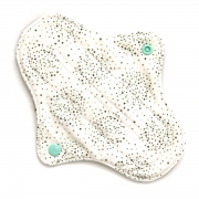Wash Wasbaar Maandverband - Normale Menstruatie - Erwtjes Wasbaar maandverband van bio-katoen met drukknopjes