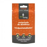 Eco Living Tandpastatabletten - Met Fluor - Sinaas 125 tandpastatabletten met sinaasappelsmaak met fluor