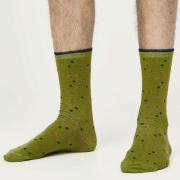 Thought Bio-Katoenen Sokken - Spotty Olive Green Comfortabele sokken van bio-katoen