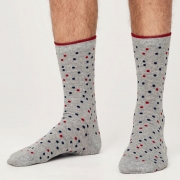 Thought Bio-Katoenen Sokken - Spotty Grey Marle Comfortabele sokken van bio-katoen