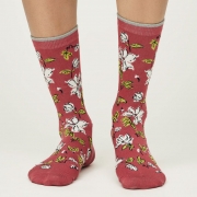Thought Bamboe Sokken - Sketchy Floral Blush Pink Comfortabele sokken van bamboe en bio-katoen