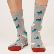 Thought Chaussettes Bambou - Cute Chicken Grey Marle 