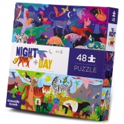 Crocodile Creek Vloerpuzzel - Night&Day - 48 stukken (4j+) Mooie puzzel van 48 stukken van gerecycleerd karton