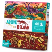 Crocodile Creek Vloerpuzzel - Above&Below - Dinowereld - 48 stukken (4j+) Mooie puzzel van 48 stukken van gerecycleerd karton