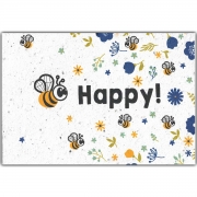 Bloom Your Message Bloeiwenskaart - Bee Happy Plantbare wenskaart