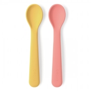 Ekobo Silicone Lepels (2) - Coral & Mimosa Set van 2 lepels van silicone voor kinderen