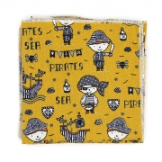 La Rénarde Wasbare Zakdoek Kids - Piraten (4) Set van 4 wasbare katoenen zakdoeken voor kinderen