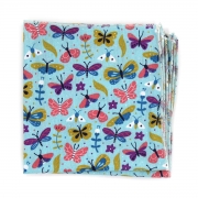 La Rénarde Wasbare Zakdoek Kids - Vlinders (4) Set van 4 wasbare katoenen zakdoeken voor kinderen
