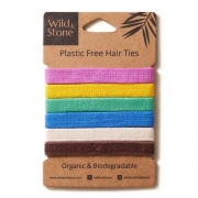 Wild & Stone Haarelastiekjes (6) Set van 6 gekleurde elastiekjes van bio-katoen en natuurrubber