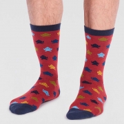 Thought Bio-Katoenen Sokken - Rocket Hibiscus Red Comfortabele sokken van bio-katoen