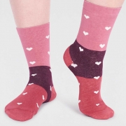 Thought Bio-Katoenen Sokken - Nova Hearts Rose Pink Comfortabele sokken van bio-katoen