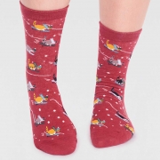 Thought Bio-Katoenen Sokken - Amaryllis Brick Red Comfortabele sokken van bio-katoen