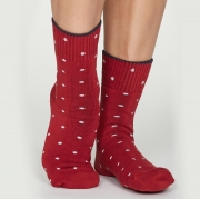 Thought Bio-Katoenen Sokken - Walker Dots Coral Red Comfortabele, dikke sokken van bio-katoen