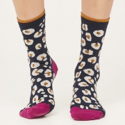 Thought Bio-Katoenen Sokken - Leopard Dark Navy Comfortabele sokken van bio-katoen