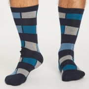 Thought Chaussettes Bambou - Geo Stripe Midnight Navy 