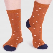 Thought Bamboe Sokken - Wren Bird Harvest Orange Comfortabele sokken van bamboe en bio-katoen