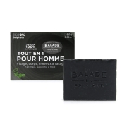 Balade en Provence Solide All-in-One Bar Mannen Solide, afvalvrije shampoo bar, lichaams-, scheer en gezichtszeep voor mannen