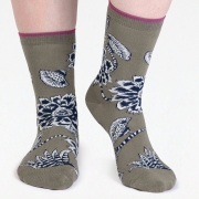 Thought Bio-Katoenen Sokken - Freja Flower Pea Green Comfortabele sokken van bio-katoen