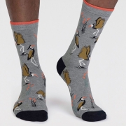 Thought Bamboe Sokken - Heron Bird Grey Marle Comfortabele sokken van bamboe en bio-katoen