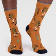 Thought Bamboe Sokken - Heron Bird Turmeric Yellow Comfortabele sokken van bamboe en bio-katoen