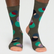 Thought Bio-Katoenen Sokken - Laurent Circles Cargo Green Comfortabele sokken van bio-katoen