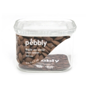 Pebbly Pot de Rangement en Verre - 500 ml Pot de rangement en verre muni d’un couvercle en bambou