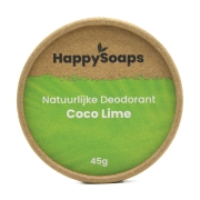 Happy Soaps Deodorant - Kokos en Limoen Natuurlijke deocrème in een metalen blikje