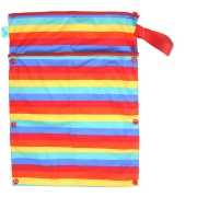 Totsbots Dubbele Luiertas - Rainbow Stripes Set van 2 lekvrije luiertassen om propere en vieze luiers in op te bergen
