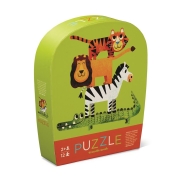 Crocodile Creek Mini Puzzel - Jungle Friends - 12 stukken (2j+) Puzzel met 12 stukken van gerecycleerd karton